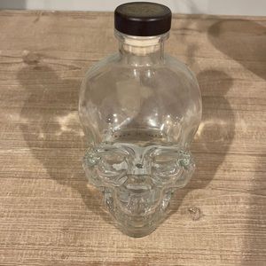 Glass skull bottle
